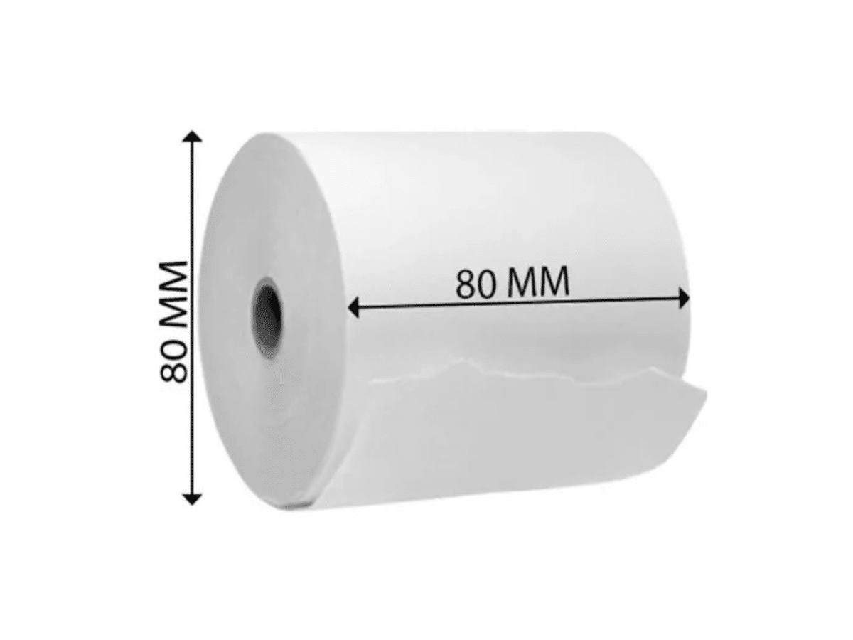 Papel Térmico 80x80mm para Impresora POS (Caja 50 Rollos)