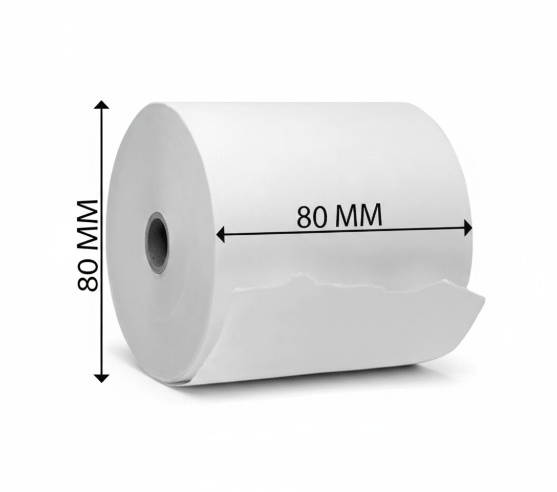 Papel Térmico 80x80mm para Impresora POS (Caja 50 Rollos)