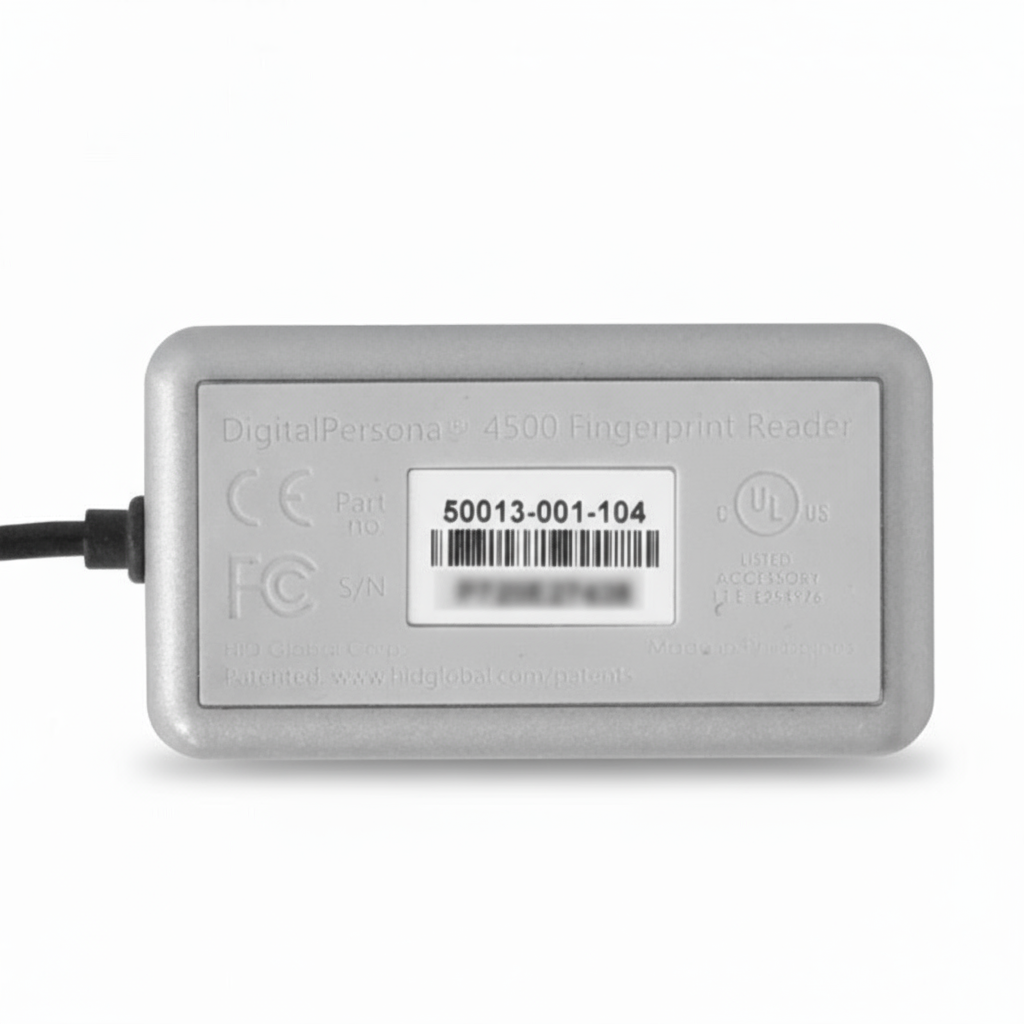 Lector de Huellas Dactilares HID UAREU 4500 | USB 2.0, LED Azul, Tecnología Óptica y Cifrado Biométrico