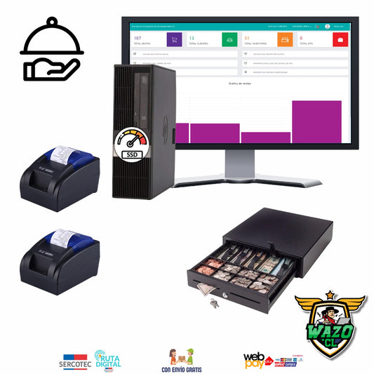 Kit Punto de Venta WAZO POS 1 | Ideal para Comida Rápida, Food Trucks y Cafeterías