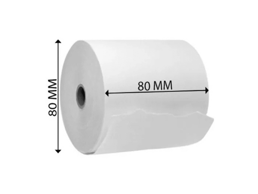 Papel Térmico 80x80mm para Impresora POS (Caja 50 Rollos)