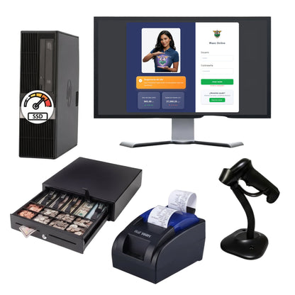 Kit Punto de Venta WAZO Retail Reacondicionado | POS Económico con Lector de Barras