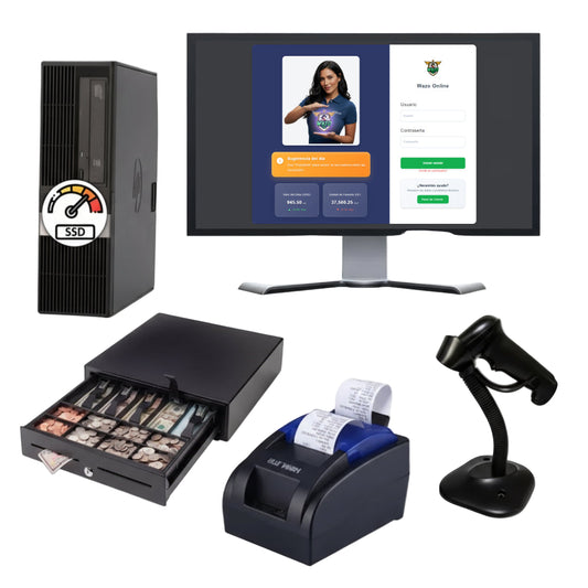 Kit Punto de Venta WAZO Retail Reacondicionado | POS Económico con Lector de Barras